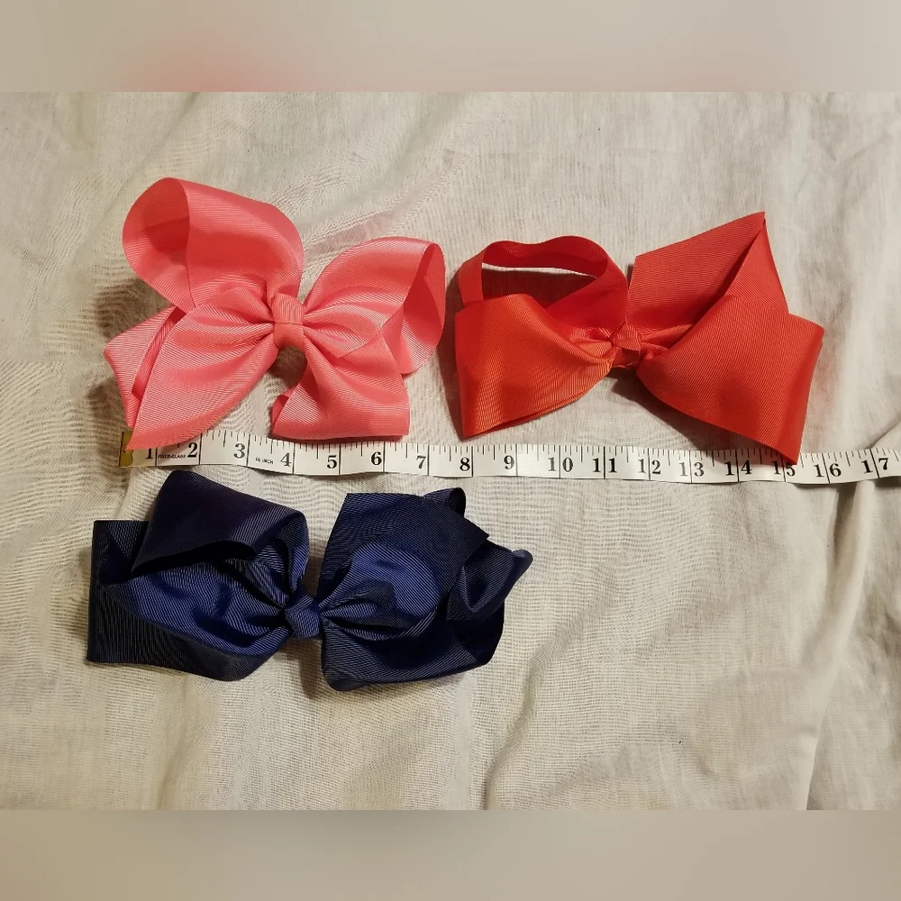 Lot of 3 Jumbo girls Bows for hair